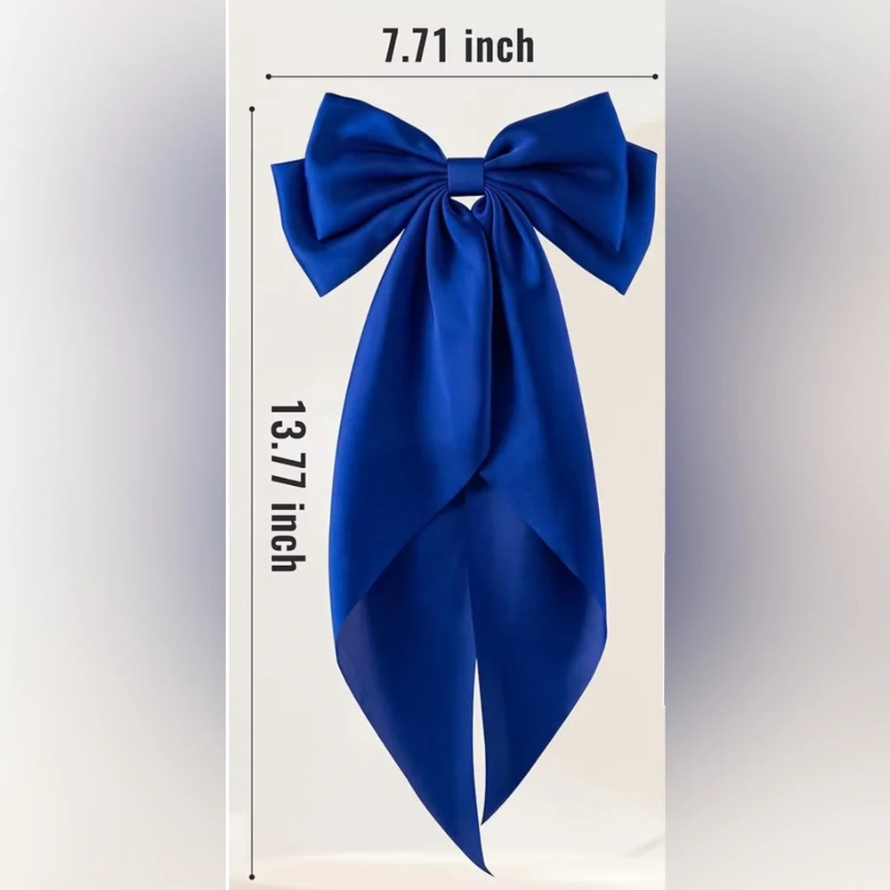 NEW Royal Blue Satin Hair Bow Adult/Youth Size
